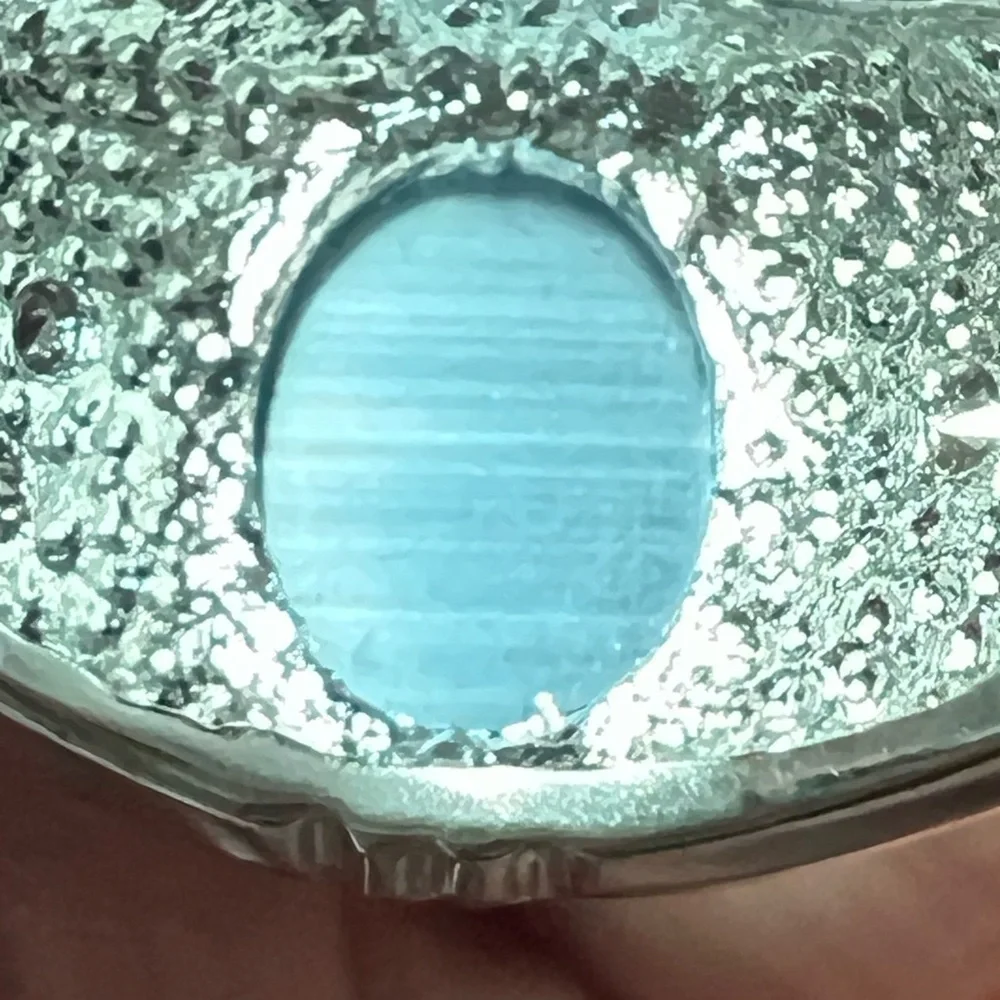 Men’s Silver Colored Signet Blue Tigers Ring Size 8.5